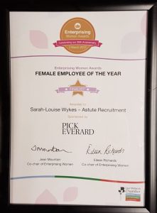 Sarah-Louise Wykes Finalist of the EMC Enterprising Women of the Year awards - Female Employee Of The Year