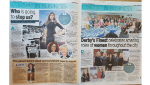 Derby Telegraph's Women In Business article featuring Astute Recruitment's MDs Sarah Stevenson and Mary Maguire
