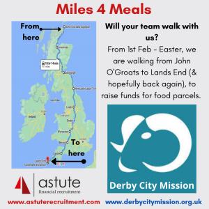 Miles 4 Meals - Our walk from John'Groats to Lands End to raise money for Derby City Mission